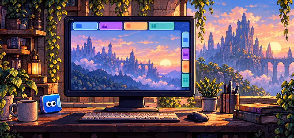 EdgeFolders pixel art workspace